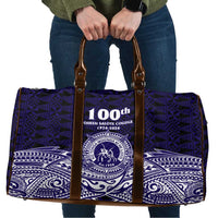 Tonga Queen Salote College 100th Years Travel Bag Blue Tonga Kupesi Uniquely Pacific Art - Polynesian Pride