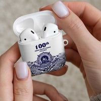 Tonga Queen Salote College 100th Years AirPods Case White Tonga Kupesi Uniquely Pacific Art LT9 - Polynesian Pride