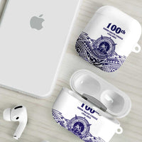 Tonga Queen Salote College 100th Years AirPods Case White Tonga Kupesi Uniquely Pacific Art LT9 - Polynesian Pride