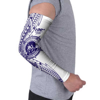 Tonga Queen Salote College 100th Years Arm Sleeves White Tonga Kupesi Uniquely Pacific Art - Polynesian Pride