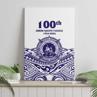 Tonga Queen Salote College 100th Years Canvas Wall Art White Tonga Kupesi Uniquely Pacific Art - Polynesian Pride