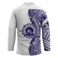 Tonga Queen Salote College 100th Years Hockey Jersey White Tonga Kupesi Uniquely Pacific Art LT9 - Polynesian Pride