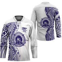 Tonga Queen Salote College 100th Years Hockey Jersey White Tonga Kupesi Uniquely Pacific Art LT9 - Polynesian Pride