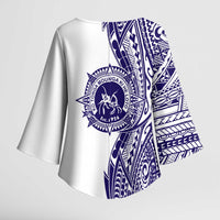 Tonga Queen Salote College 100th Years Kimono Sleeve Blouse White Tonga Kupesi Uniquely Pacific Art - Polynesian Pride