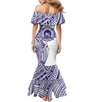 Tonga Queen Salote College 100th Years Mermaid Dress White Tonga Kupesi Uniquely Pacific Art - Polynesian Pride