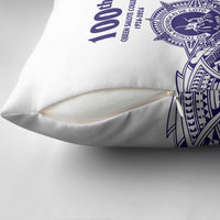 Tonga Queen Salote College 100th Years Pillow Cover White Tonga Kupesi Uniquely Pacific Art - Polynesian Pride