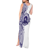Tonga Queen Salote College 100th Years Tank Maxi Dress White Tonga Kupesi Uniquely Pacific Art - Polynesian Pride