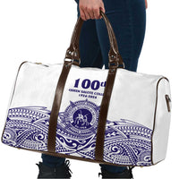 Tonga Queen Salote College 100th Years Travel Bag White Tonga Kupesi Uniquely Pacific Art - Polynesian Pride