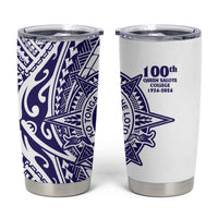 Tonga Queen Salote College 100th Years Tumbler Cup White Tonga Kupesi Uniquely Pacific Art - Polynesian Pride