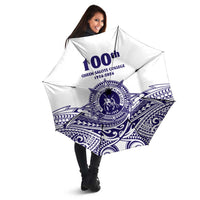 Tonga Queen Salote College 100th Years Umbrella White Tonga Kupesi Uniquely Pacific Art - Polynesian Pride