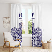 Tonga Queen Salote College 100th Years Window Curtain White Tonga Kupesi Uniquely Pacific Art - Polynesian Pride
