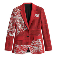Samoa FAST Blazer Samoan Motif Patterns LT9 Unisex Red - Polynesian Pride