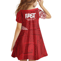 Samoa FAST Family Matching Off The Shoulder Long Sleeve Dress and Hawaiian Shirt Samoan Motif Patterns LT9 - Polynesian Pride