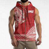 Samoa FAST Sleeveless Zip Hoodie Samoan Motif Patterns - Polynesian Pride