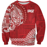 Samoa FAST Sweatshirt Samoan Motif Patterns LT9 Unisex Red - Polynesian Pride