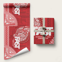 Samoa FAST Wrapping Paper Samoan Motif Patterns LT9 58" × 23" Red - Polynesian Pride