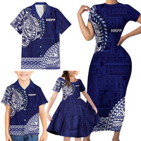 Samoa HRPP Family Matching Short Sleeve Bodycon Dress and Hawaiian Shirt Samoan Motif Patterns LT9 - Polynesian Pride