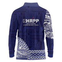 Samoa HRPP Long Sleeve Polo Shirt Samoan Motif Patterns LT9 - Polynesian Pride