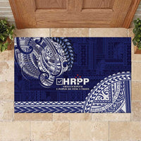 Samoa HRPP Rubber Doormat Samoan Motif Patterns LT9 Blue - Polynesian Pride