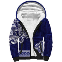 Samoa HRPP Sherpa Hoodie Samoan Motif Patterns LT9 Unisex Blue - Polynesian Pride
