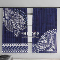 Samoa HRPP Window Curtain Samoan Motif Patterns LT9 With Hooks Blue - Polynesian Pride