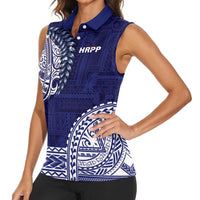 Samoa HRPP Women Sleeveless Polo Shirt Samoan Motif Patterns LT9 - Polynesian Pride