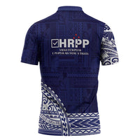 Samoa HRPP Zipper Polo Shirt Samoan Motif Patterns LT9 - Polynesian Pride
