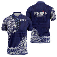 Samoa HRPP Zipper Polo Shirt Samoan Motif Patterns LT9 - Polynesian Pride