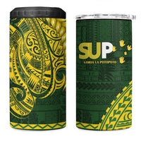 Samoa SUP 4 in 1 Can Cooler Tumbler Samoan Motif Patterns LT9 One Size: 16 oz Green - Polynesian Pride