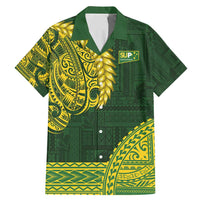 Samoa SUP Family Matching Mermaid Dress and Hawaiian Shirt Samoan Motif Patterns LT9 Dad's Shirt - Short Sleeve Green - Polynesian Pride