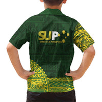 Samoa SUP Family Matching Short Sleeve Bodycon Dress and Hawaiian Shirt Samoan Motif Patterns - Polynesian Pride