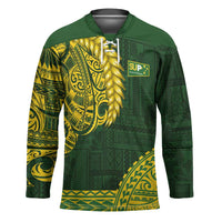 Samoa SUP Hockey Jersey Samoan Motif Patterns LT9 Unisex Green - Polynesian Pride