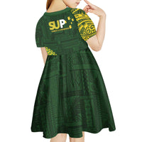 Samoa SUP Kid Short Sleeve Dress Samoan Motif Patterns - Polynesian Pride