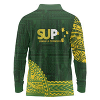Samoa SUP Long Sleeve Polo Shirt Samoan Motif Patterns LT9 - Polynesian Pride