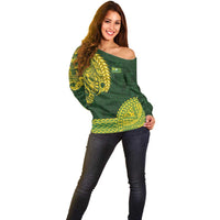 Samoa SUP Off Shoulder Sweater Samoan Motif Patterns - Polynesian Pride