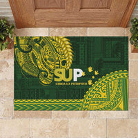 Samoa SUP Rubber Doormat Samoan Motif Patterns LT9 Green - Polynesian Pride