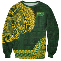 Samoa SUP Sweatshirt Samoan Motif Patterns LT9 Unisex Green - Polynesian Pride