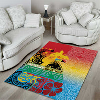 Personalised Torba PNG Day Area Rug Oro Tapa Pattern - Polynesian Pride