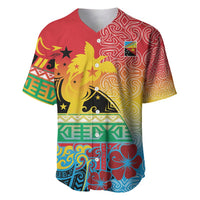 Personalised Torba PNG Day Baseball Jersey Oro Tapa Pattern - Polynesian Pride