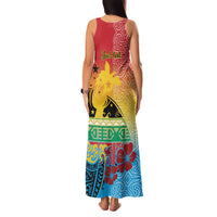 Personalised Torba PNG Day Family Matching Tank Maxi Dress and Hawaiian Shirt Oro Tapa Pattern - Polynesian Pride