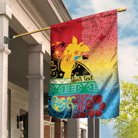 Personalised Torba PNG Day Garden Flag Oro Tapa Pattern - Polynesian Pride