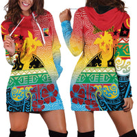 Personalised Torba PNG Day Hoodie Dress Oro Tapa Pattern - Polynesian Pride