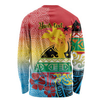 Personalised Torba PNG Day Long Sleeve Shirt Oro Tapa Pattern - Polynesian Pride