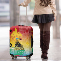 Personalised Torba PNG Day Luggage Cover Oro Tapa Pattern - Polynesian Pride