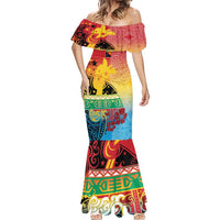 Personalised Torba PNG Day Mermaid Dress Oro Tapa Pattern - Polynesian Pride