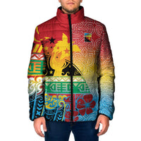 Personalised Torba PNG Day Padded Jacket Oro Tapa Pattern - Polynesian Pride