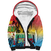 Personalised Torba PNG Day Sherpa Hoodie Oro Tapa Pattern LT9 Unisex Green - Polynesian Pride
