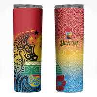 Personalised Torba PNG Day Skinny Tumbler Oro Tapa Pattern LT9 Green - Polynesian Pride