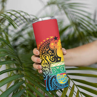 Personalised Torba PNG Day Skinny Tumbler Oro Tapa Pattern LT9 - Polynesian Pride