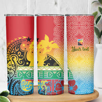 Personalised Torba PNG Day Skinny Tumbler Oro Tapa Pattern LT9 - Polynesian Pride